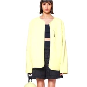 NWT RAINS Unisex Fleece Full Zip Waterproof Jacket Pale Yellow RFID S Or M